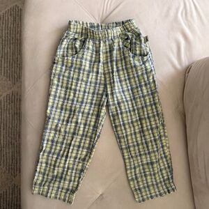 Charlie Rocket Plaid Kids Bottoms in Blue and Yellow